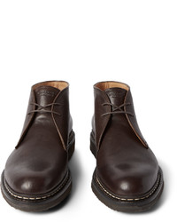 Темно-коричневые кожаные ботинки дезерты