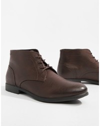 Темно-коричневые кожаные ботинки дезерты от Jack & Jones