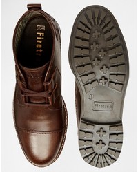 Темно-коричневые кожаные ботинки дезерты от Firetrap