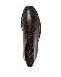 Темно-коричневые кожаные ботинки дезерты от Tod's