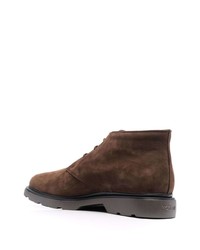 Темно-коричневые кожаные ботинки дезерты от Hogan
