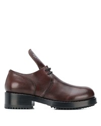 Темно-коричневые кожаные ботинки дезерты от Raf Simons