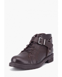 Женские темно-коричневые кожаные ботинки на шнуровке от Airbox