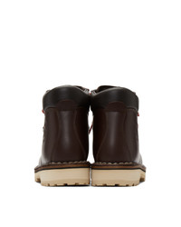 Женские темно-коричневые кожаные ботинки на шнуровке от Diemme