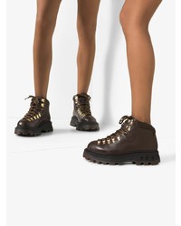 Женские темно-коричневые кожаные ботинки на шнуровке от Simon Miller