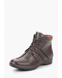 Женские темно-коричневые кожаные ботинки на шнуровке от Marco Bocchino
