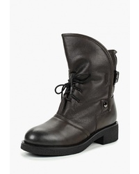 Женские темно-коричневые кожаные ботинки на шнуровке от Teetspace