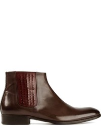 Мужские темно-коричневые кожаные ботинки челси от Alexander McQueen