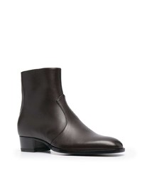 Мужские темно-коричневые кожаные ботинки челси от Saint Laurent