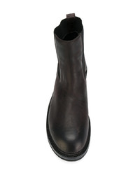 Мужские темно-коричневые кожаные ботинки челси от Rick Owens