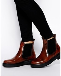 Женские темно-коричневые кожаные ботинки челси от Asos