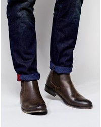 Мужские темно-коричневые кожаные ботинки челси от Asos