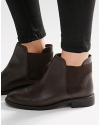 Женские темно-коричневые кожаные ботинки челси от Asos