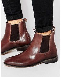 Мужские темно-коричневые кожаные ботинки челси от Bellfield
