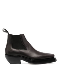 Мужские темно-коричневые кожаные ботинки челси от Bottega Veneta