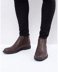 Мужские темно-коричневые кожаные ботинки челси от Brave Soul