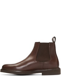 Мужские темно-коричневые кожаные ботинки челси от A.P.C.