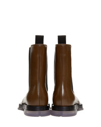 Мужские темно-коричневые кожаные ботинки челси от Bottega Veneta