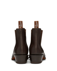 Мужские темно-коричневые кожаные ботинки челси от R.M. Williams