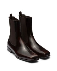 Мужские темно-коричневые кожаные ботинки челси от Prada