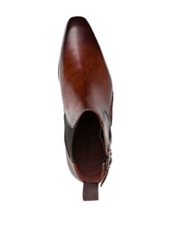Мужские темно-коричневые кожаные ботинки челси от Magnanni