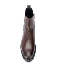 Мужские темно-коричневые кожаные ботинки челси от Dolce & Gabbana