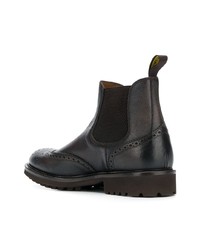 Мужские темно-коричневые кожаные ботинки челси от Doucal's