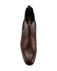 Мужские темно-коричневые кожаные ботинки челси от Prada