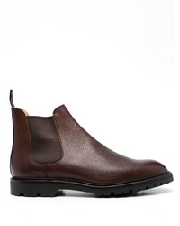 Мужские темно-коричневые кожаные ботинки челси от Crockett Jones