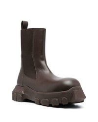 Мужские темно-коричневые кожаные ботинки челси от Rick Owens