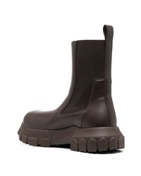 Мужские темно-коричневые кожаные ботинки челси от Rick Owens