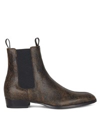 Мужские темно-коричневые кожаные ботинки челси от Giuseppe Zanotti