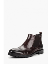 Мужские темно-коричневые кожаные ботинки челси от Guido Grozzi