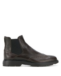 Мужские темно-коричневые кожаные ботинки челси от Hogan