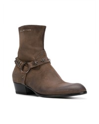 Мужские темно-коричневые кожаные ботинки челси от Philipp Plein