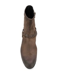 Мужские темно-коричневые кожаные ботинки челси от Philipp Plein