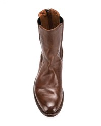 Женские темно-коричневые кожаные ботинки челси от Officine Creative