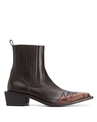 Мужские темно-коричневые кожаные ботинки челси от Martine Rose