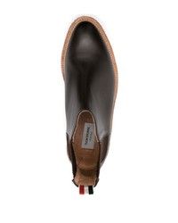 Мужские темно-коричневые кожаные ботинки челси от Thom Browne