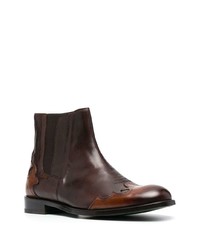 Мужские темно-коричневые кожаные ботинки челси от Etro