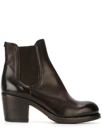 Женские темно-коричневые кожаные ботинки челси от Pantanetti