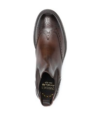 Мужские темно-коричневые кожаные ботинки челси от Doucal's