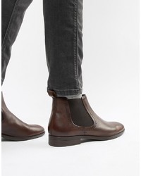 Мужские темно-коричневые кожаные ботинки челси от Pier One