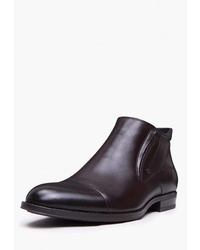 Мужские темно-коричневые кожаные ботинки челси от Pierre Cardin