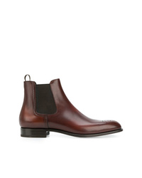 Мужские темно-коричневые кожаные ботинки челси от Prada