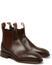 Мужские темно-коричневые кожаные ботинки челси от Roland Mouret