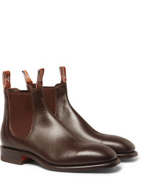 Мужские темно-коричневые кожаные ботинки челси от Roland Mouret