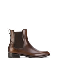 Мужские темно-коричневые кожаные ботинки челси от Salvatore Ferragamo