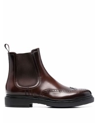 Мужские темно-коричневые кожаные ботинки челси от Santoni