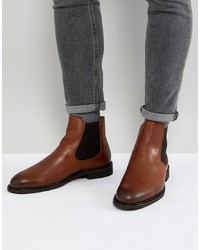 Мужские темно-коричневые кожаные ботинки челси от Selected Homme